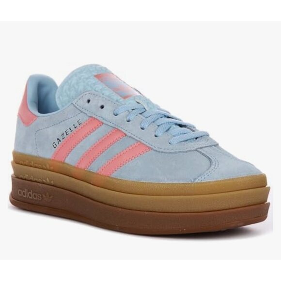 adidas Other - adidas Gazelle Bold Kids JI3384 Gray Pink Gum Platform Sneakers US 4 EU 36